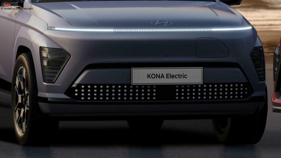 Hyundai Kona (2023): Das vordere Leuchtband hat in der Mitte ein Pixeldesign
