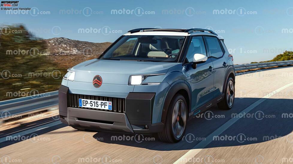 Citroën C3 (2023) als Rendering von Motor1.com