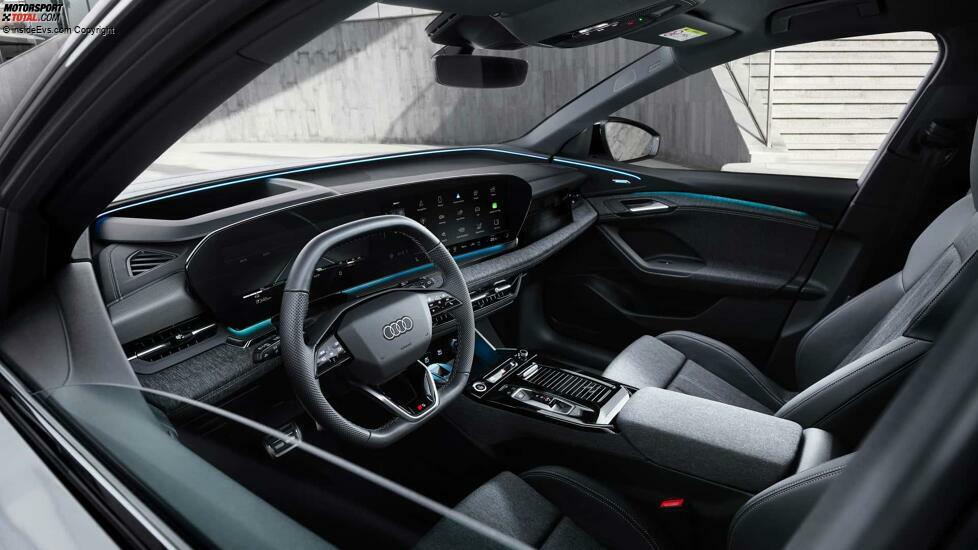 Audi Q6 e-tron: Das Cockpit mit dunkler Innenausstattung