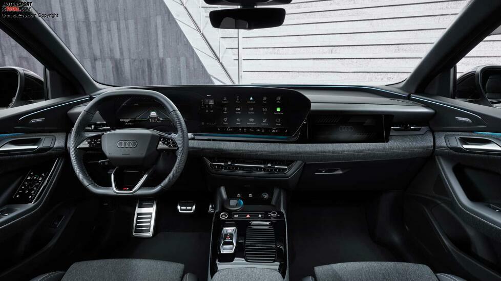 Audi Q6 e-tron: Das Cockpit mit dunkler Innenausstattung