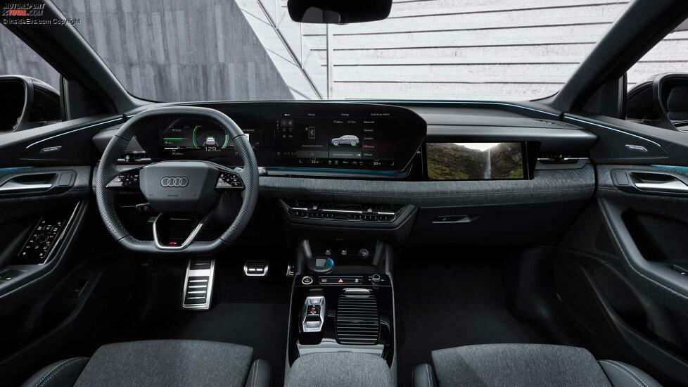 Audi Q6 e-tron: Das Cockpit mit dunkler Innenausstattung