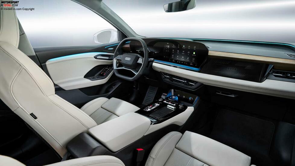 Audi Q6 e-tron: Das Cockpit mit heller Innenausstattung
