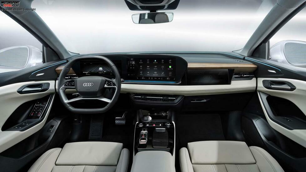 Audi Q6 e-tron: Das Cockpit mit heller Innenausstattung