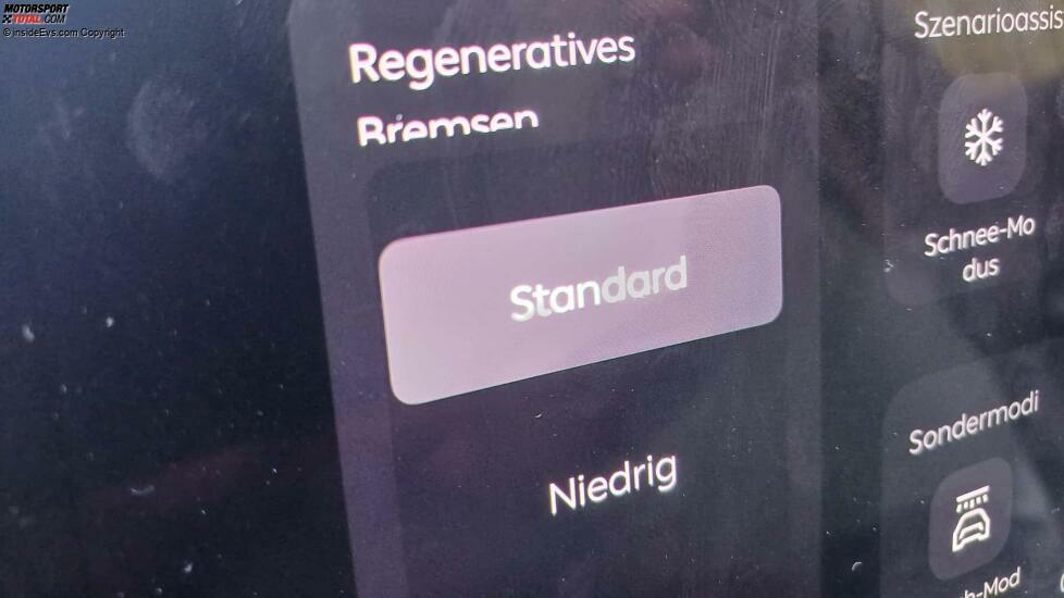 'Standard' ist bei Nio die starke Rekuperation - aber One-Pedal-Driving ist auch damit nicht möglich