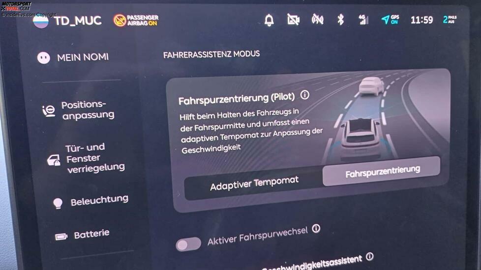 Nio ET5 Touring: Ordentliche Eindeutschung und gute Erklärungen der Menüpunkte