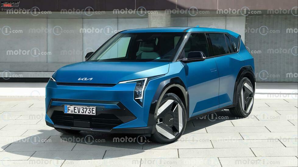 Kia EV3 im Rendering von Motor1.com