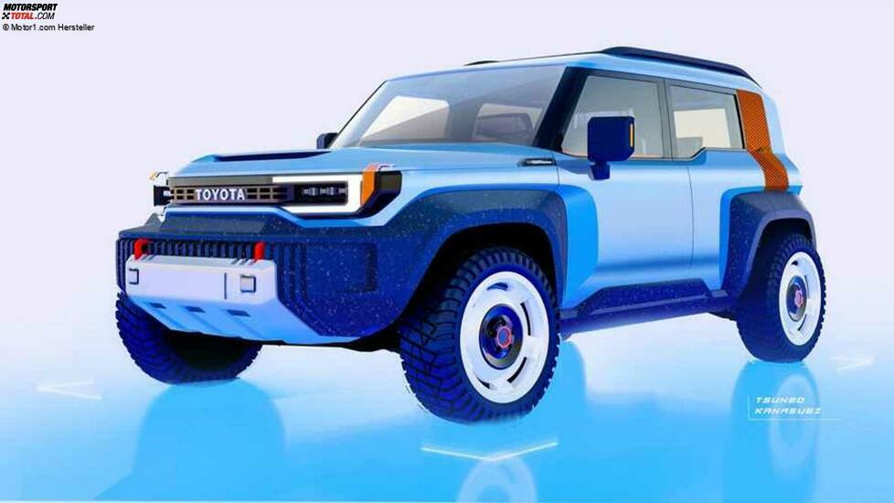 Digitale Skizze des Toyota Compact Cruiser EV, Dreiviertel-Vorderansicht