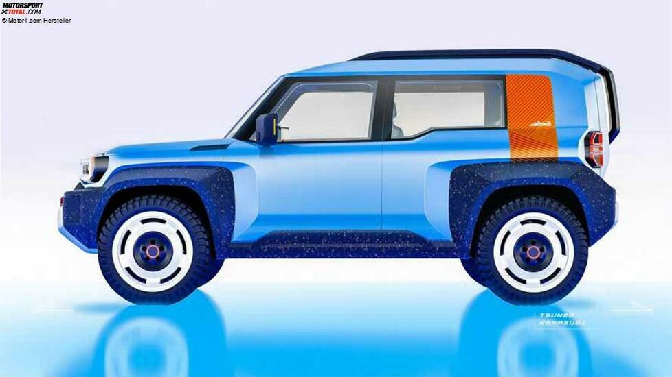 Digitale Skizze von Toyota Compact Cruiser EV, Seitenansicht