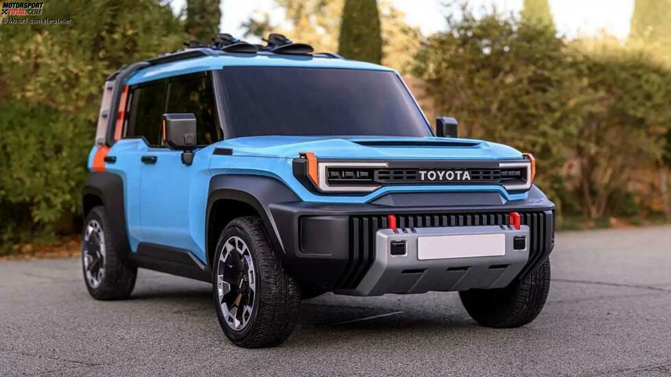 Außenansicht des Toyota Compact Cruiser EV in voller Größe, Dreiviertelansicht