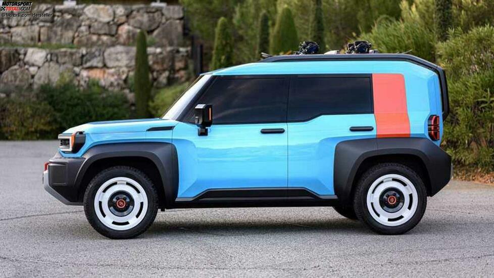 Außenseitenansicht des Toyota Compact Cruiser EV in voller Größe