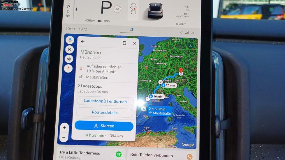 Volvo EX30: Das System erstellt schnell eine Ladeplanung für längere Strecken (hier: Barcelona bis München)