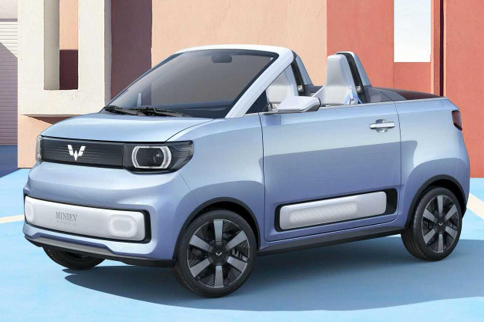 Das nur in China verkaufte Wuling Mini EV Cabrio ist wahrscheinlich das kleinste und günstigste Elektro-Cabrio weltweit