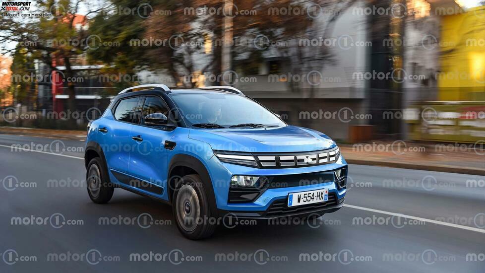 Dacia Spring (2024) als Rendering von Motor1.com
