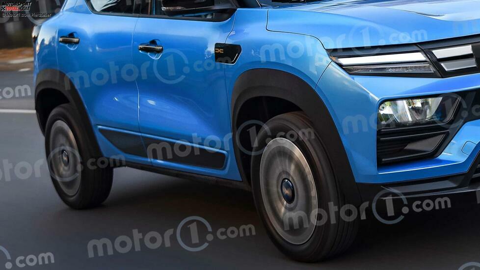 Dacia Spring (2024) als Rendering von Motor1.com
