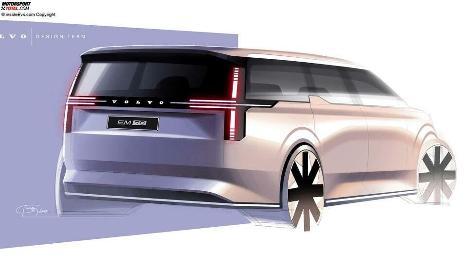 Volvo EM90 (2024): Designzeichnung