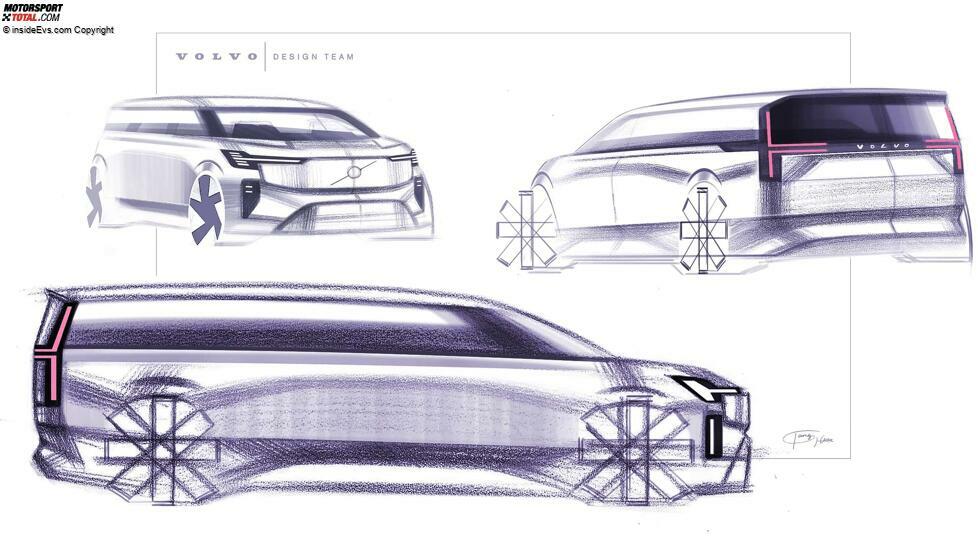 Volvo EM90 (2024): Designzeichnung