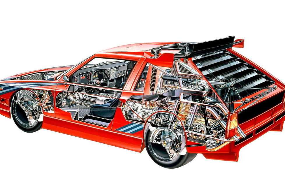 Der Triflux-Motor war die Weiterentwicklung des 1,8-Liter-Biturbo-Motors des Lancia Delta S4 und lieferte über 800 PS und eine beeindruckende Beschleunigung