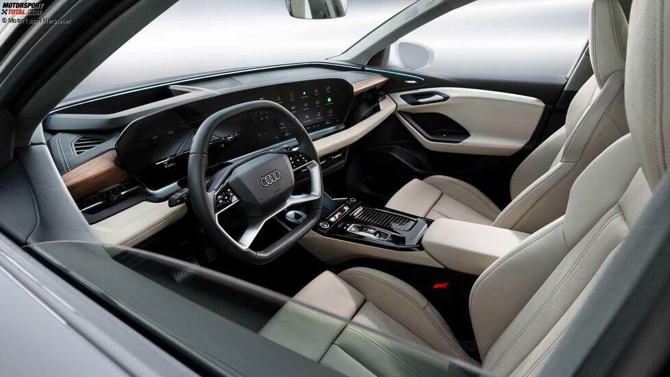Audi Q6 e-tron: Das Cockpit mit heller Innenausstattung
