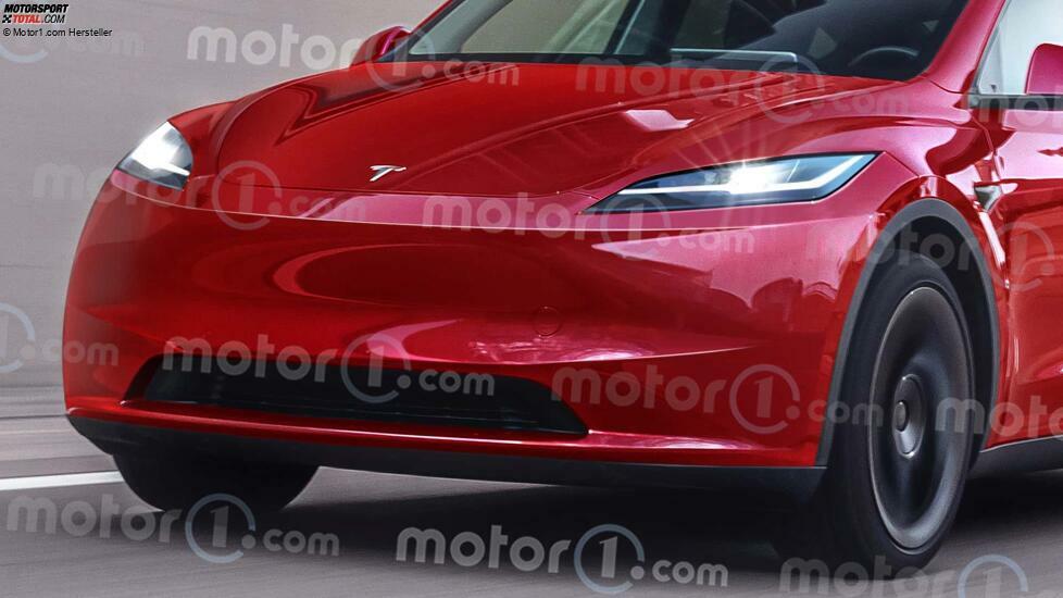 Tesla Model Y (2024) als Rendering von Motor1.com