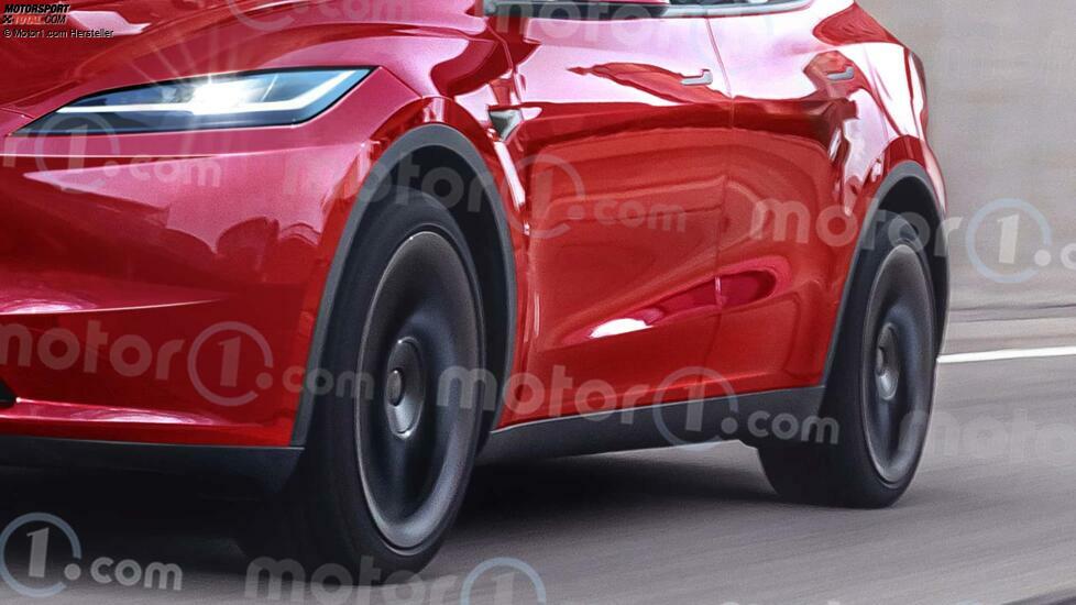 Tesla Model Y (2024) als Rendering von Motor1.com