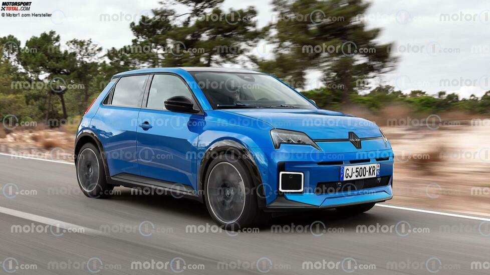 Renault 5 E-Tech Electric (2024) als Rendering von Motor1.com