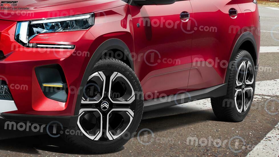 Citroën C3 Aircross (2024) als Rendering von Motor1.com