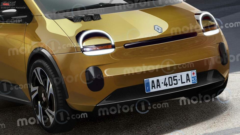 Renault Twingo EV (2026) als Rendering von Motor1.com