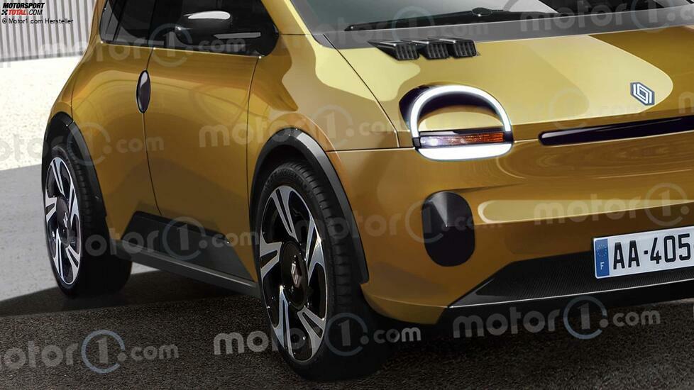 Renault Twingo EV (2026) als Rendering von Motor1.com