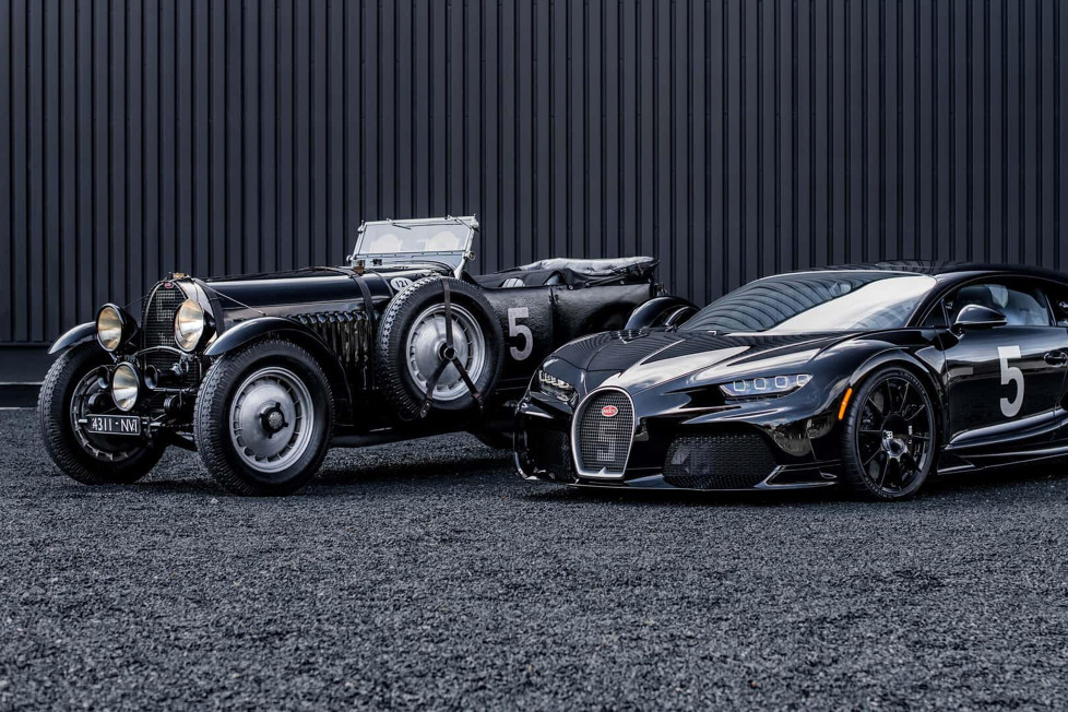 Dieses Bugatti Chiron Super Sport Einzelstück mit schwarzem Finish zitiert ein Le Mans-Rennauto von 1931, den Type 50S