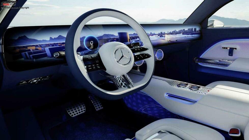 Mercedes Vision EQXX: Innen zieht sich ein Display über die ganze Cockpit-Breite