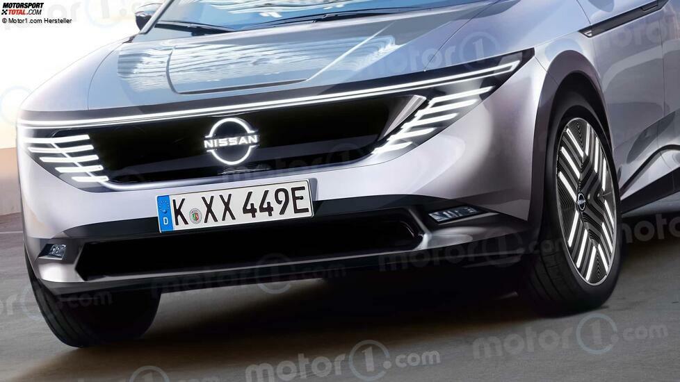 Nissan Leaf (2025) als Rendering von Motor1.com