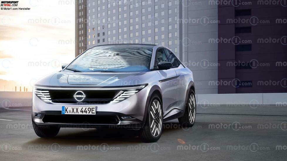 Nissan Leaf (2025) als Rendering von Motor1.com