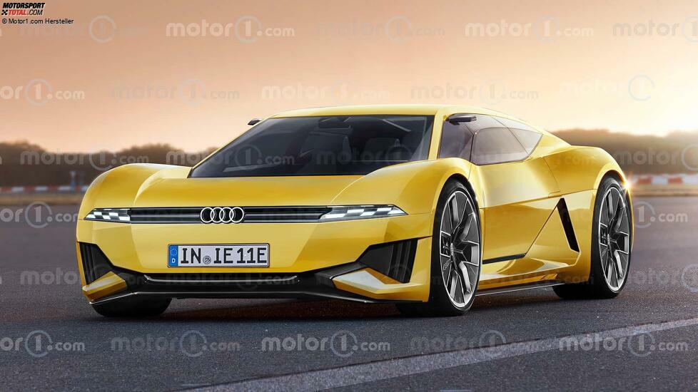 Audi R8 e-tron (2026) als Rendering von Motor1.com