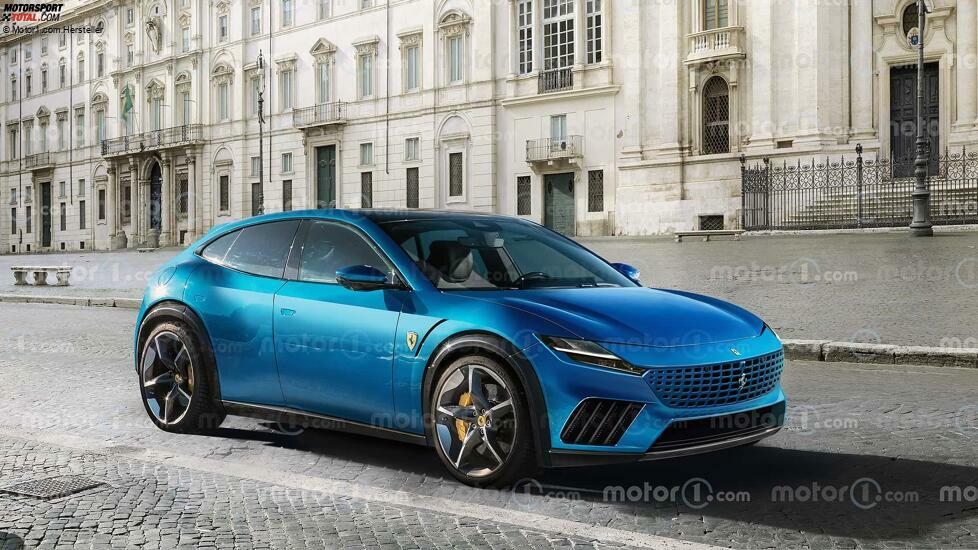 Ferrari elettrica (2025), il render di Motor1.com