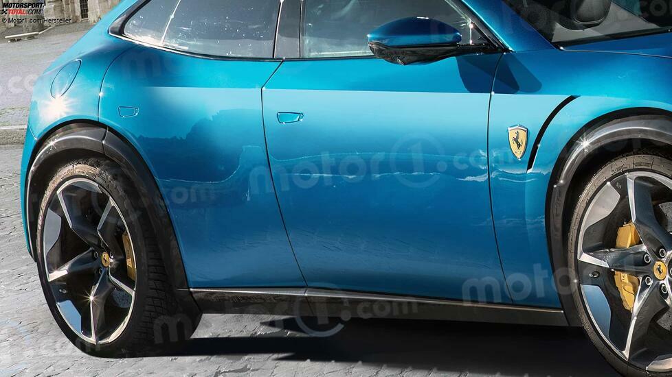 Ferrari elettrica (2025), il render di Motor1.com