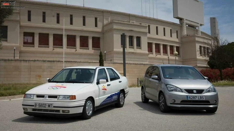 Seat-Elektroautos auf dem Olympiaberg in Barcelona
