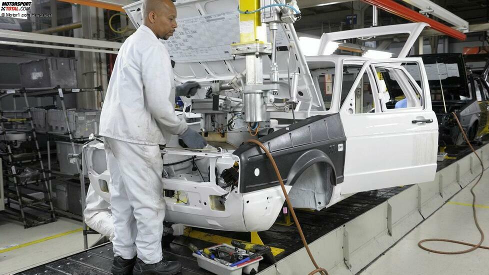 Produktion des VW Citi Golf Mk1