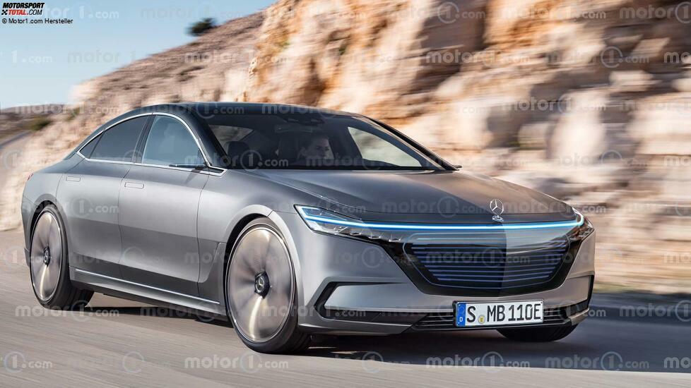 Elektrische Mercedes-S-Klasse (2030) im Rendering von Motor1.com