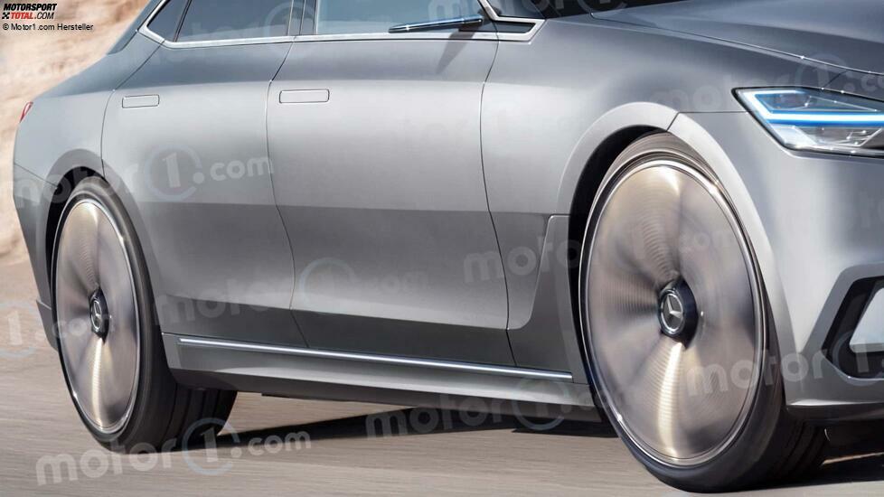 Elektrische Mercedes-S-Klasse (2030) im Rendering von Motor1.com