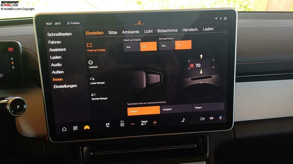 Polestar 4: Außenspiegel und Lenkrad müssen per Touchscreen und Lenkradknöpfen eingestellt werden
