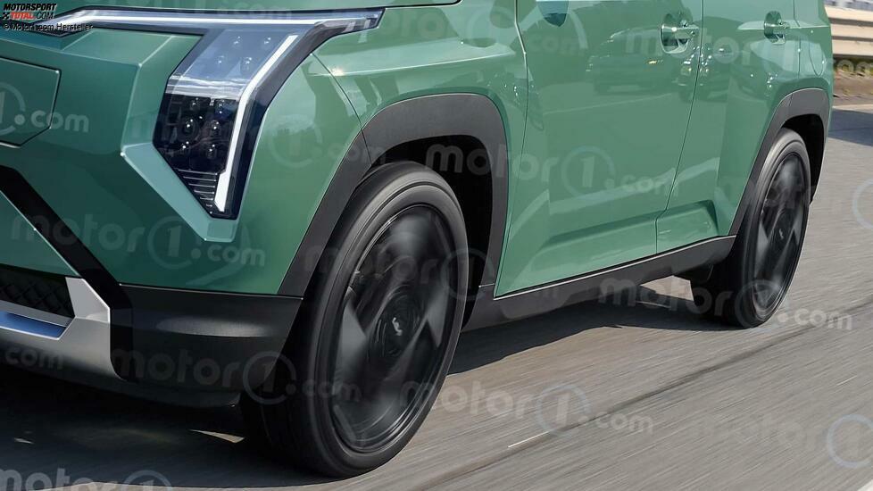 Kia EV2 (2026), Renderingaufnahme von Motor1