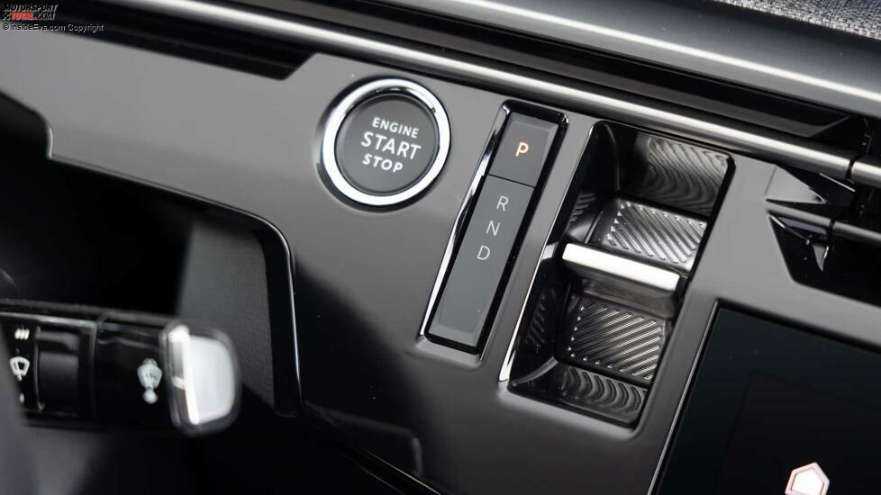 Peugeot E-3008 (2024): Startknopf und Getriebe-Wahlschalter für die Modi P, N, R und D