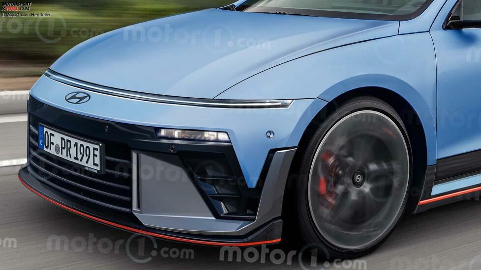 Hyundai Ioniq 6 N (2025) im Rendering von Motor1.com