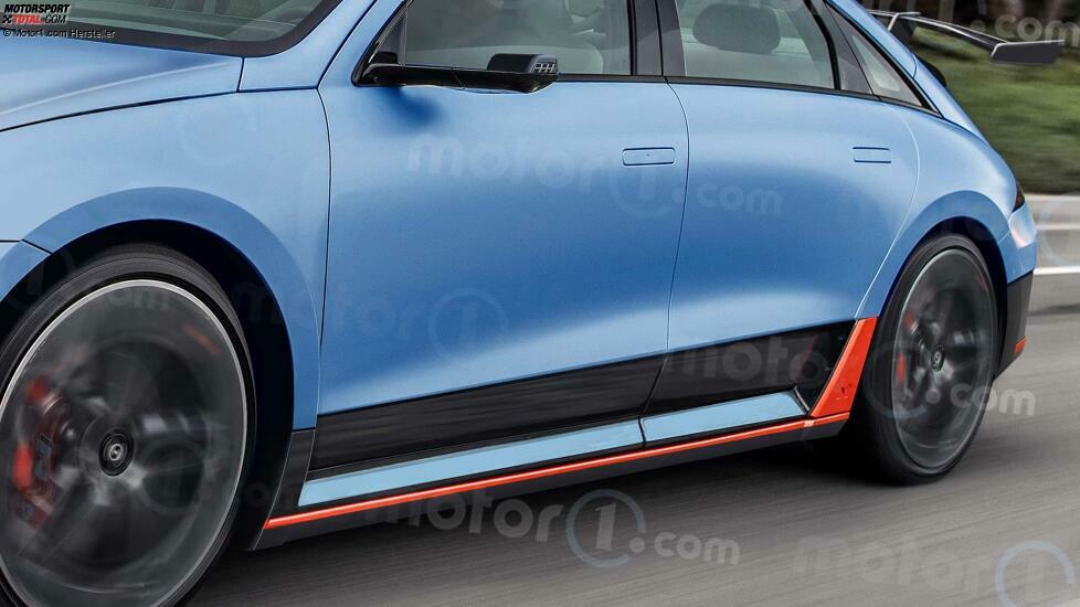 Hyundai Ioniq 6 N (2025) im Rendering von Motor1.com