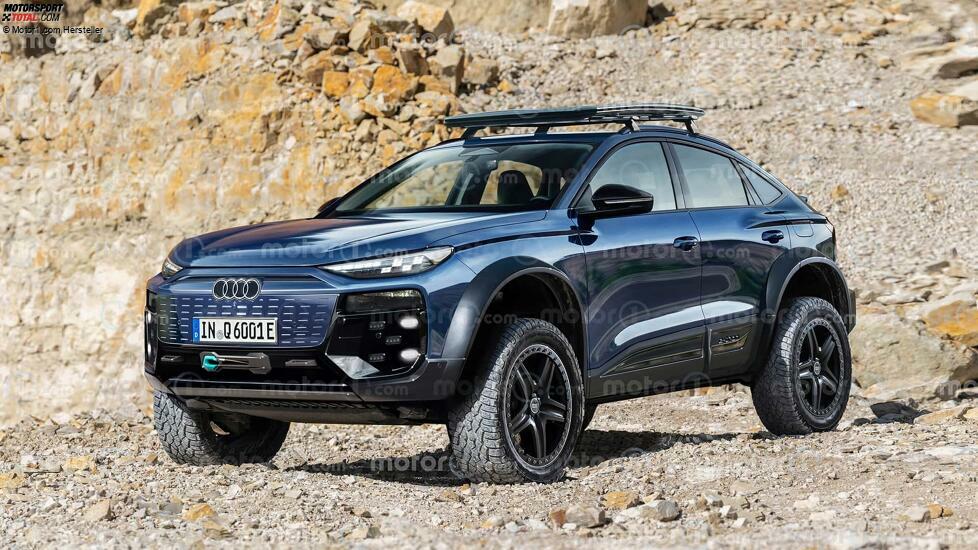 Audi Q6 Sportback e-tron Dakar im Rendering von Motor1.com