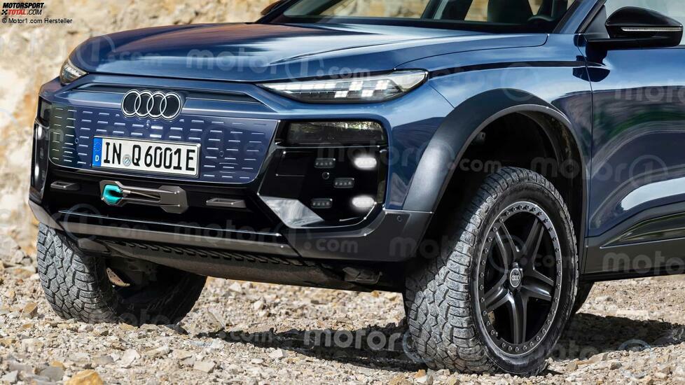 Audi Q6 Sportback e-tron Dakar im Rendering von Motor1.com