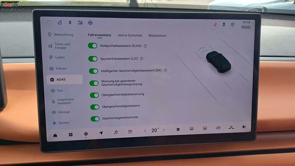 Leapmotor C10 (2024): Die Zahl der Assistenzsystem ist groß