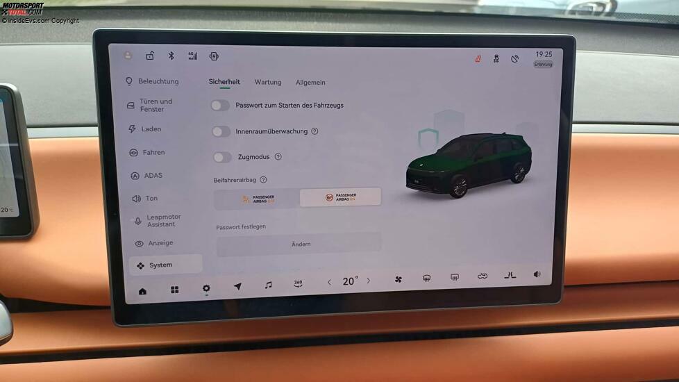 Leapmotor C10 (2024): Offenbar kann man sich auch per PIN-Eingabe zum Fahren authentifizieren