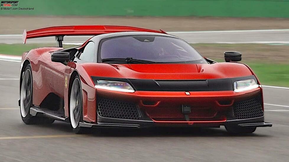 ferrari f80 on a race track