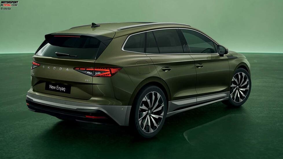 Skoda Enyaq(2025) in Olibo Green: Das Heck